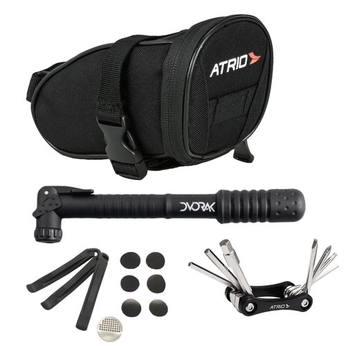 Kit de Ciclismo Atrio Sport com Bolsa de Selim + Bomba de Ar + Canivete + Remendos + Espátulas