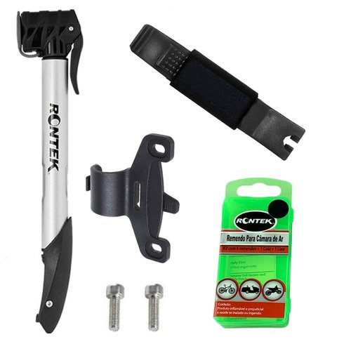 Kit de Ciclismo Rontek Bomba Mini BBP-003 + Remendo + Espátula