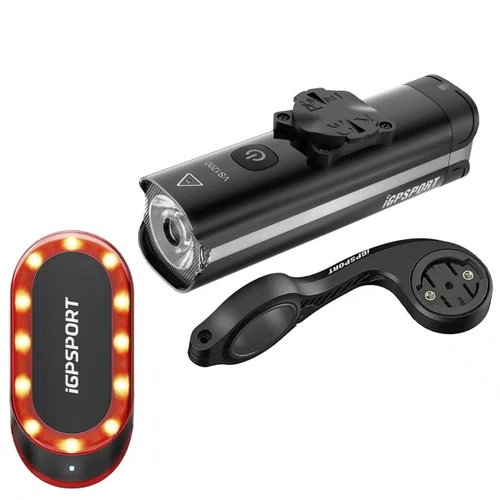 Kit Farol Igpsport VS1200 Smart + Sinalizador Traseiro SR Mini 30 Lúmens