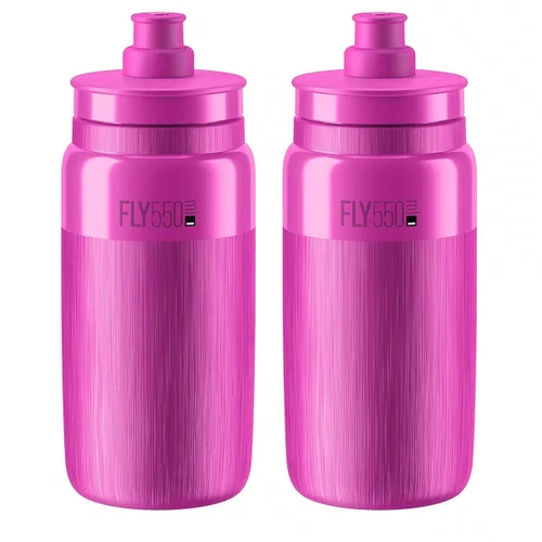 Kit Garrafa de Ciclismo Elite Fly Tex Rosa 550ml 2 Unidades