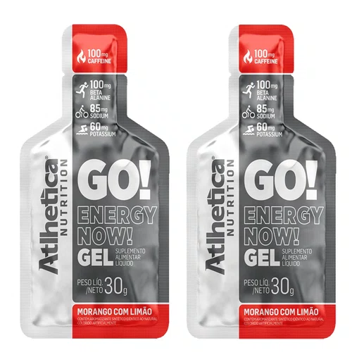 Kit Gel Atlhetica Go Energy Morango com Limão 2 Unidades