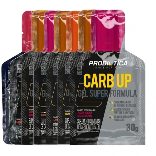 Kit Gel Isotônico Probiotica Carb-Up Super Fórmula 5 Sabores 7 Unidades