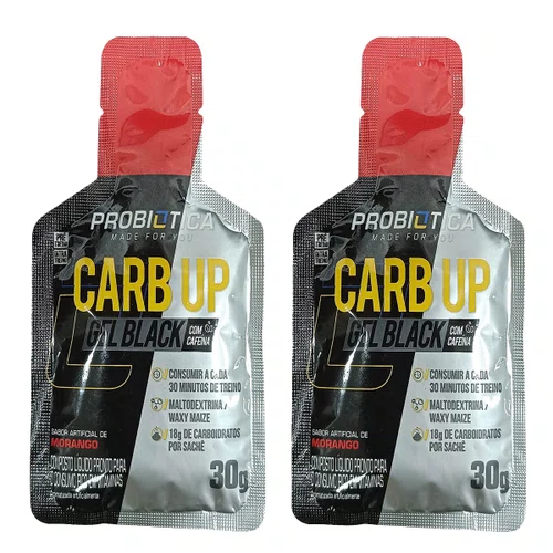Kit Gel Probiótica Carb Up Morango com Cafeína 2 Unidades