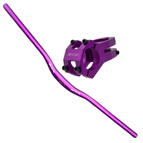 Kit Guidão de Bicicleta GTA Downhill 31.8 780mm + Mesa de Bicicleta GTA 3D 45mm 0° Roxo