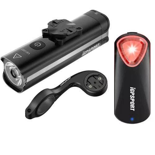 Kit Iluminação Igpsport Farol VS1200 + Sinalizador Traseiro Radar Smart SR30