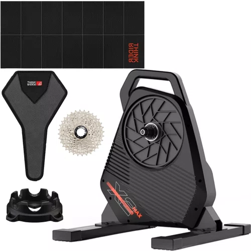 Kit Rolo de Treino ThinkRider X2-Max Smart + Tapete + Suporte de Roda + Protetor de Suor + Cassete 10 vel 11-32