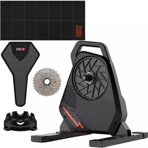 Kit Rolo de Treino ThinkRider X2-Max Smart + Tapete + Suporte de Roda + Protetor de Suor + Cassete 12 vel 11-34