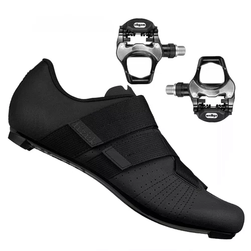 Kit Sapatilha Fizik Tempo Powerstrap R5 Speed Preta + Pedal Wellgo R251