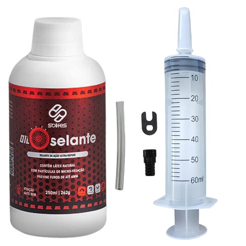 Kit Selante para Pneu de Bicicleta Tubeless Solifes 250ml + Aplicador Solifes 60ml