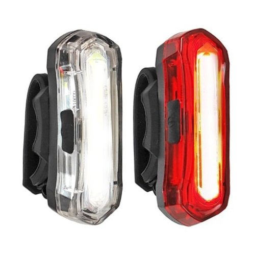 Kit Iluminação de Bicicleta Absolute Dianteiro e Traseiro USB 20 Lúmens
