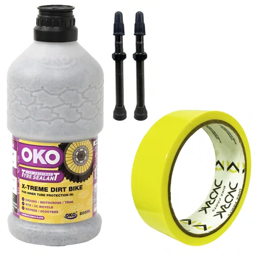 Kit Tubeless Selante OKO 800ml + Fita 28mm + Válvula 55mm