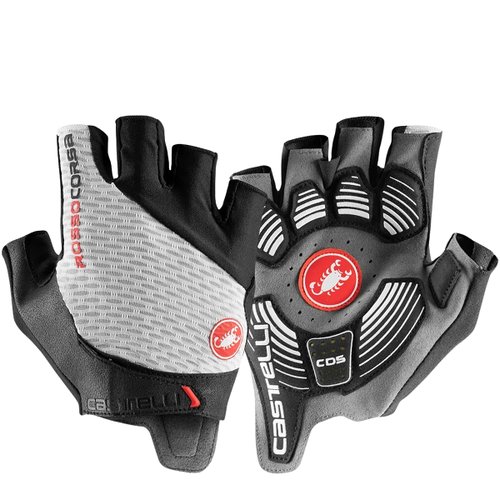 Luva de Ciclismo Castelli Rosso Corsa Pro V Branca