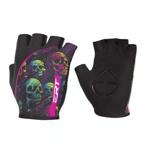 Luva de Ciclismo ERT Pink Skull Preto
