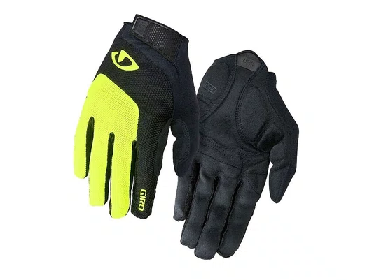Luva de Ciclismo Giro Bravo Gel Preta e Amarela
