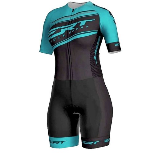 Macaquinho de Ciclismo ERT New Elite Team Gel Preto e Azul