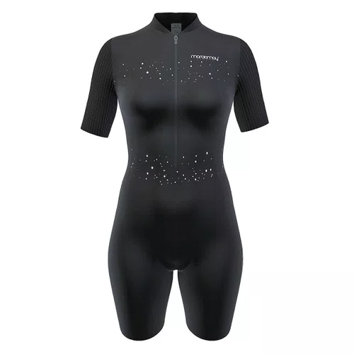 Macaquinho de Ciclismo Marcio May Moove Gel Star Preto Feminino