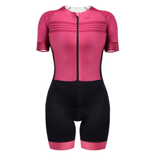 Macaquinho de Ciclismo SportXtreme Adventure Ágata Feminino Preto e Rosa