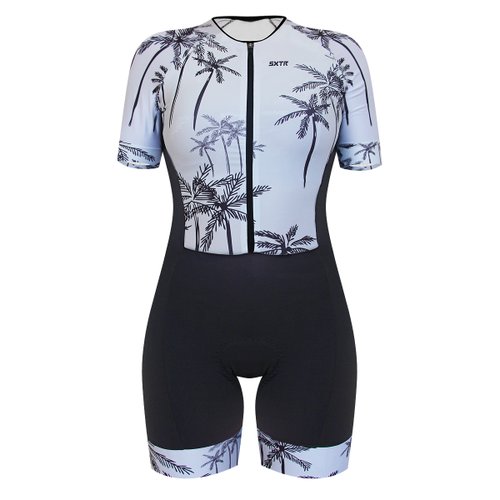 Macaquinho de Ciclismo SportXtreme Comfort Tulum Ciclismo Feminino Branco e Preto