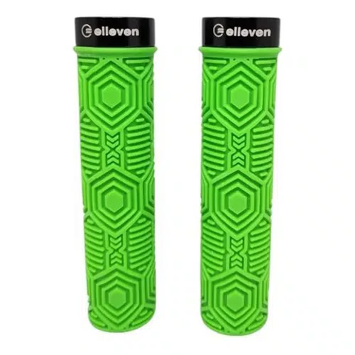 Manopla de Bicicleta Elleven Silicone Premium com Trava Verde