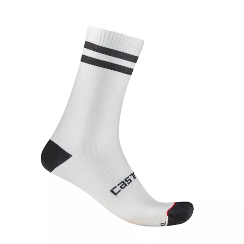 Meia de Ciclismo Castelli Originale 18 Branca