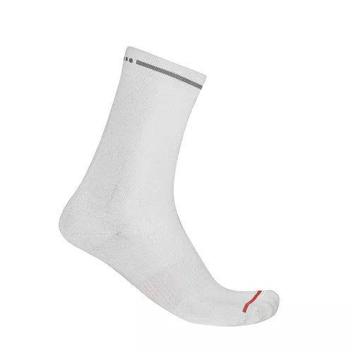 Meia de Ciclismo Castelli Premio Evo 18 Branca