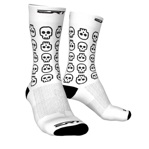 Meia de Ciclismo ERT Skull Branca