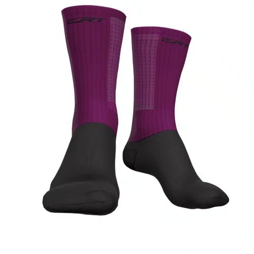 Meia de Ciclismo ERT World Tour Ciclamino Cano Médio Roxo