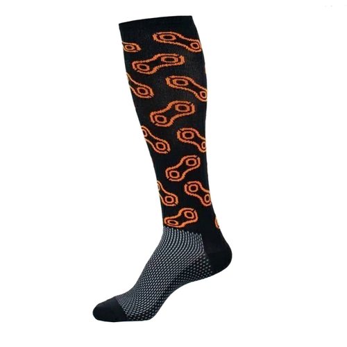 Meia de Ciclismo Marcio May Longa Maxi Orange Elo