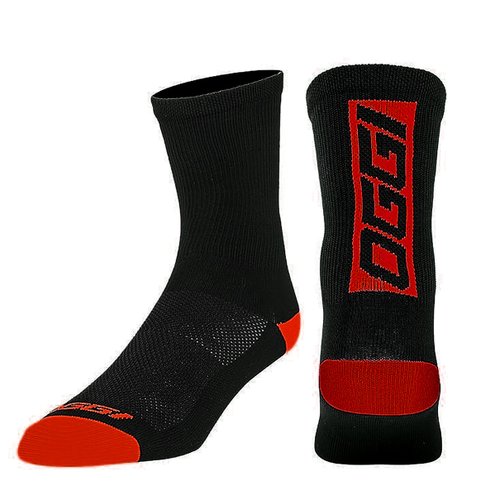 Meia de Ciclismo Oggi Authentic Preta e Vermelha