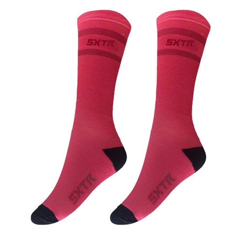 Meia de Ciclismo SportXtreme Ágata Rosa e Preto
