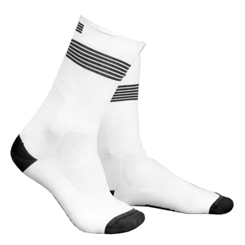 Meia de Ciclismo Woom GearLab II Cano Alto Branca