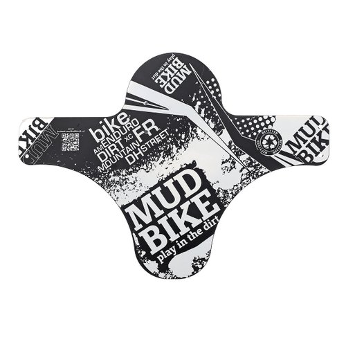 Paralama de Bicicleta Dianteiro Mudbike Preto e Branco