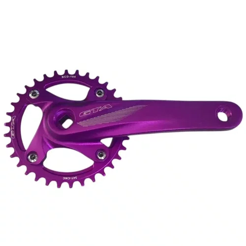 Pedivela de Bicicleta GTA Single 34 170mm Roxo
