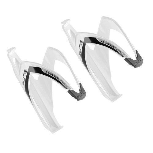 Kit Suporte Garrafa de Ciclismo Elite Custom Race Preto e Branco 2 unidades
