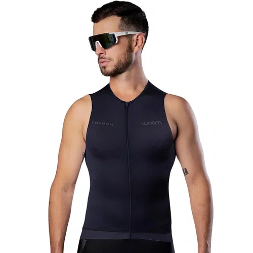 Top de Ciclismo Woom Triathlon Carbon Storm Masculino Preto