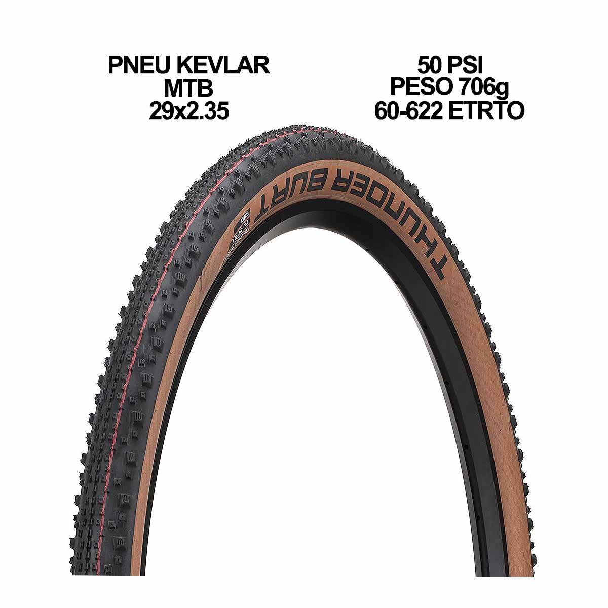 Pneu de Bicicleta Schwalbe Thunder Burt 29x2.35 Tubeless - Bike Point