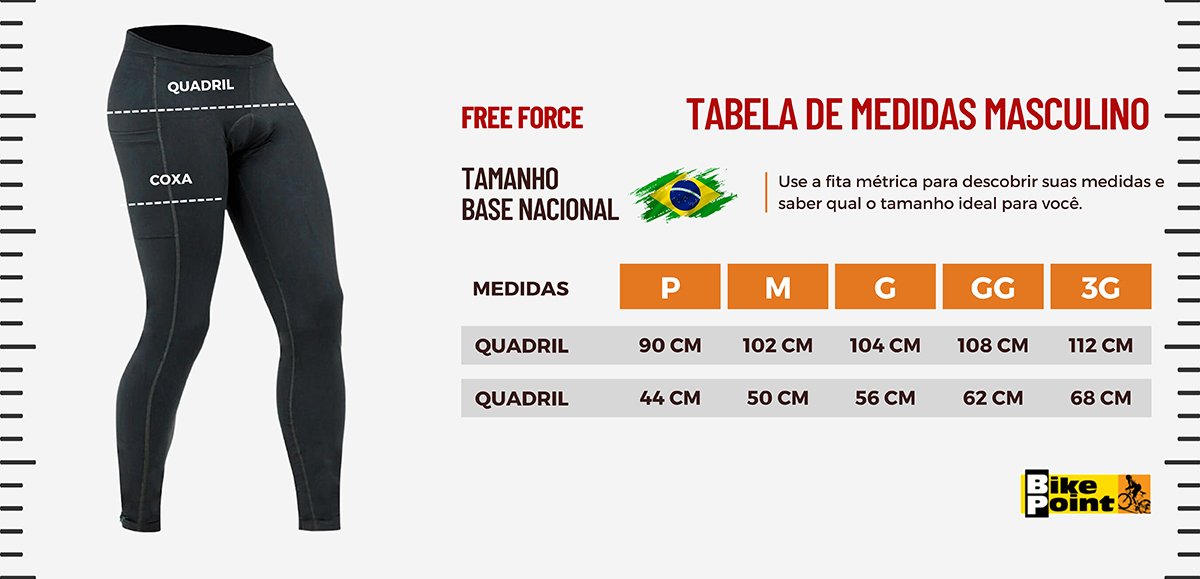 Calça de Ciclismo Free Force Basic Preta Calça de Ciclismo Free Force Basic Preta