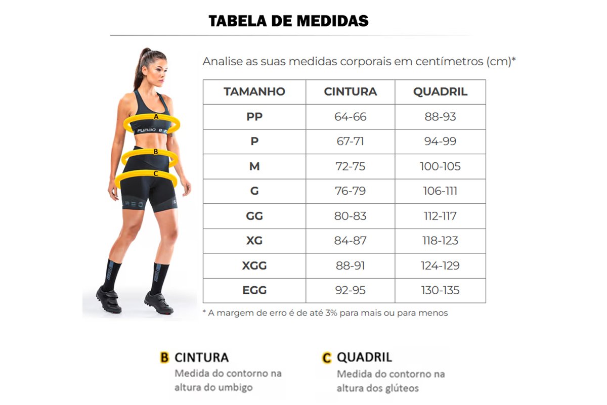 Calça de Ciclismo Furbo Hermana HT90 Feminina Preta Calça de Ciclismo Furbo Hermana HT90 Feminina Preta