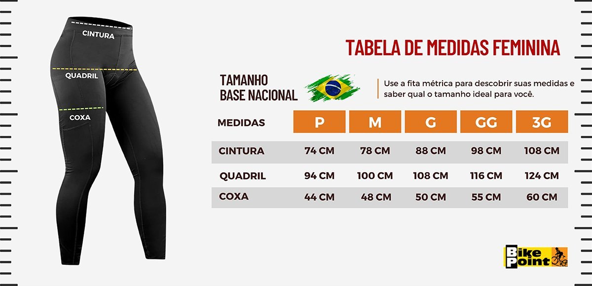 Calça de Ciclismo Free Force Basic Feminina Preta Calça de Ciclismo Free Force Basic Feminina Preta