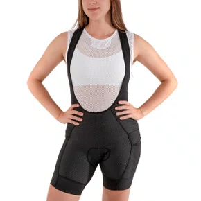 Bretelle de Ciclismo ERT Lady Carbon Gel Feminino Preto