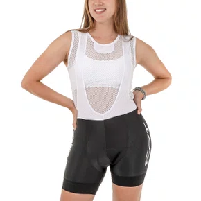 Bretelle de Ciclismo ERT Racing Gel Feminino Preto e Branco