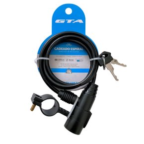 Cadeado para Bicicleta GTA 6x1000mm Espiral Chave Cadeado para Bicicleta GTA 6x1000mm Espiral Chave