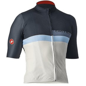Camisa de Ciclismo Castelli A Blocco Branca e Azul Camisa de Ciclismo Castelli A Blocco Branca e Azul