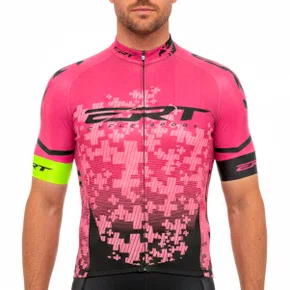 Camisa de Ciclismo ERT Elite Team Amarela e Rosa