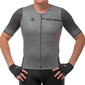 Camisa de Ciclismo ERT Euro Carbon Diamond Cinza