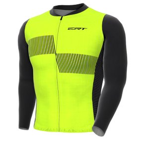 Camisa de Ciclismo ERT Euro Jasper Manga Longa Amarela Camisa de Ciclismo ERT Euro Jasper Manga Longa Amarela