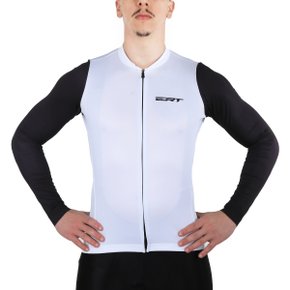 Camisa de Ciclismo ERT Euro White Manga Longa Branca