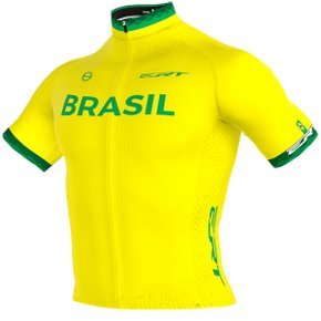 Camisa de Ciclismo ERT New Elite Brasil Amarela