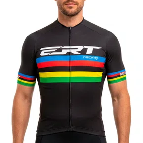 Camisa de Ciclismo ERT New Elite Racing Campeão Mundial Preta
