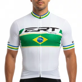 Camisa de Ciclismo ERT New Elite Racing Campeão Brasileiro Branca